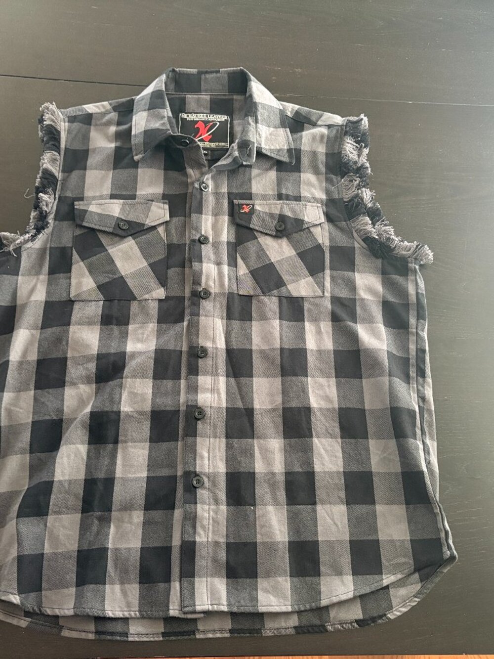 Mens Sleeveless Milwaukee Leathers Flannel Motorcycle Biker Shirt XXL 2XL